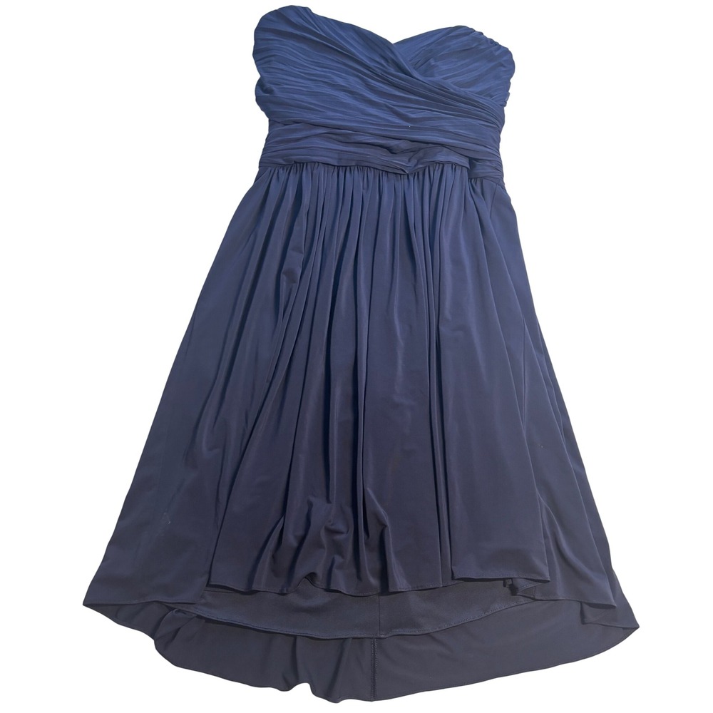 J.Crew Strapless Cocktail Dress Women's Navy Excellent Ruched Size 12